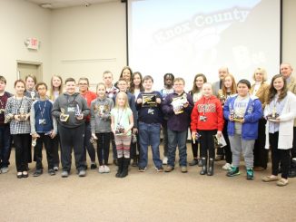 Shown are all participants and guests at the Knox County Spelling Bee.