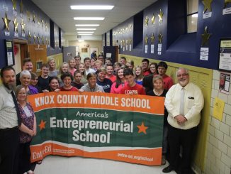 Knox County Middle is shown as one of the school that received an entrepreneurship banner from Entre-ED.