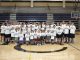 Attendees of the Future Panther Basketball Camp pose for a group photo on the last day of training.